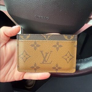 Louis Vuitton Monogram Tan and Brown Card Holder